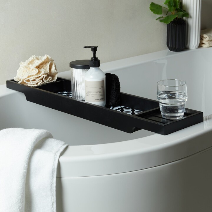 Dunelm Geo Tile Black Bath Rack Black ShopStyle