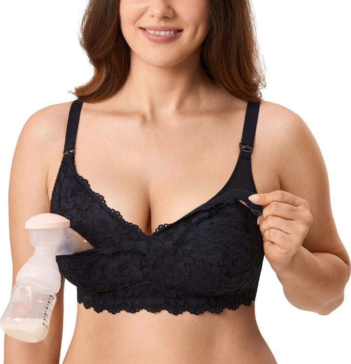 MOMANDA Women's Pumping Bra Lace Nursing Bras Maternity Breastfeeding