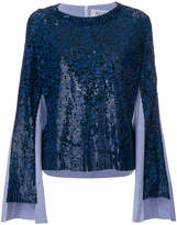 Thumbnail for your product : Aviu sequinned tulle and poplin pullover