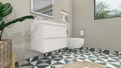 Wade Logan Cavaliere 30" Wal Mounted Single Bathroom Vanity Set