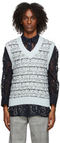 Thumbnail for your product : we11done Blue & Black Tweed Knit Vest
