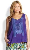 Thumbnail for your product : Johnny Was Johnny Was, Sizes 14-24 Crochet Collage Tank