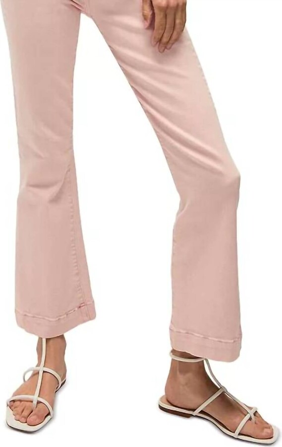 Veronica Beard Carson High Rise Ankle Flare Jeans In Stoned Pink Shell