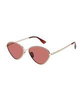 Thumbnail for your product : Le Specs Luxe Bazaar Laser-Cut Geometric Sunglasses, Rose/Gold