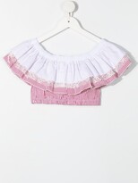 Thumbnail for your product : MonnaLisa Cropped Stripe-Print Top
