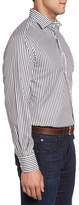 Thumbnail for your product : Thomas Dean Regular Fit Stripe Herringbone Sport Shirt