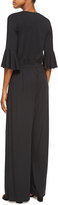 Thumbnail for your product : Rachel Pally Niky V-Neck 3/4-Sleeve Jumpsuit, Black, Plus Size