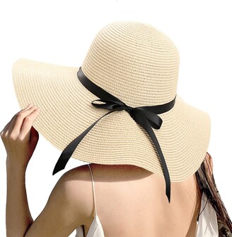XMLMRY Sun Hats for Women UPF 50+ UV Sun Protection Womens Wide Brim Beach  Hat Summer Gardening Travel Floppy Foldable Straw Hat - beige - XL -  ShopStyle