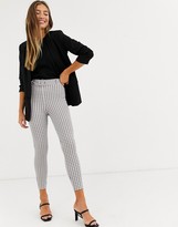 Thumbnail for your product : ASOS DESIGN micro check skinny trouser with self covered belt