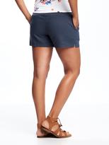 Thumbnail for your product : Old Navy Maternity Roll-Panel Linen-Blend Shorts (4")