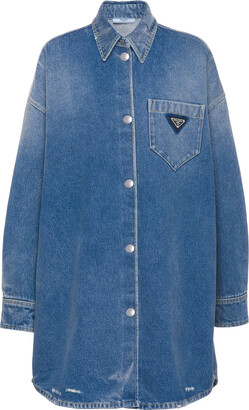 Tシャツ・カットソー PRADA Women Tunic Tops 3556BSOOO11CD F0076 CELESTE Blue Prada Women's Blue Tops | ShopStyle