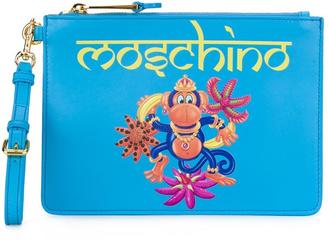 Moschino crowned monkey clutch