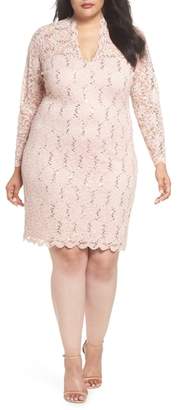 Marina Sequin Stretch Lace Sheath Dress