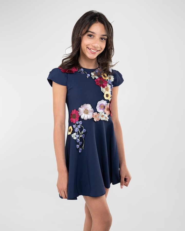 Zoe Girl's Drew Floral-Applique Dress, Size 7-16 - ShopStyle