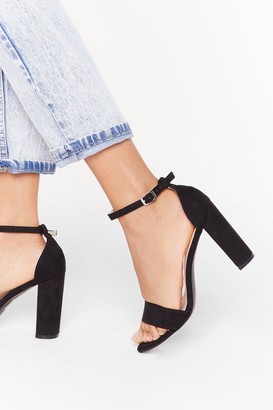Nasty Gal Womens In Our Strappy Place Faux Suede Block Heels - Black - 8