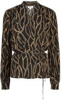 Thumbnail for your product : L'Agence chain printed wrap blouse