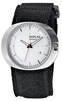 Replay Re-Play RX5203AH Men's Black Velcro Strap Watch with Dial and Date Function