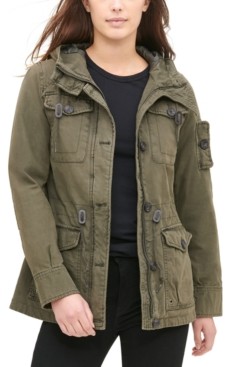 levi's hooded military jacket womens