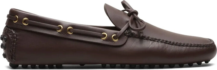 Car Shoe Lux bow-detail leather boat shoes