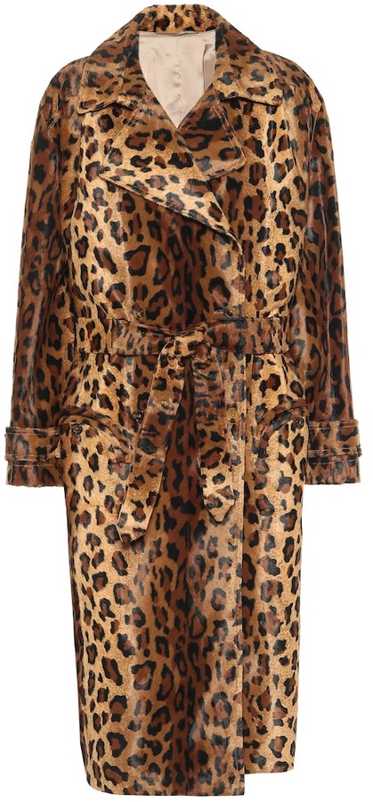 BLAZÉ MILANO Wait leopard-print velvet coat - ShopStyle