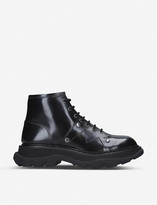 Thumbnail for your product : Alexander McQueen Lace-up patent leather ankle boots