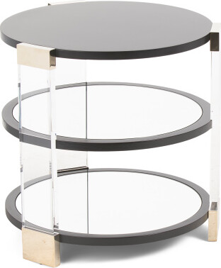TJMAXX 26X25.5 Go Around It Side Table, Acrylic/Gold
