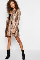 Thumbnail for your product : boohoo Premium Snake Pu Trench Coat