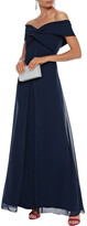 Thumbnail for your product : Sachin + Babi Off-the-shoulder Layered Cady And Chiffon Gown