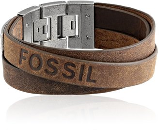 Fossil Men's Double Strap Leather Bracelet