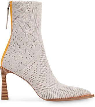 Fendi FFrame jacquard pointed-toe ankle boots