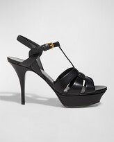 Thumbnail for your product : Saint Laurent Tribute Leather Platform Sandals