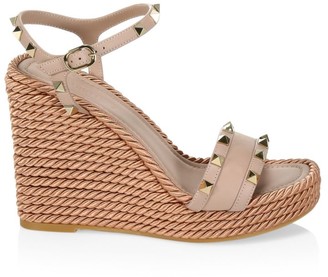 valentino rockstud espadrille wedge sale
