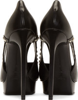 Thumbnail for your product : Saint Laurent Black Leather Studded Janis Stiletto Shoes