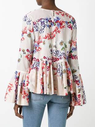 MSGM floral print ruffled blouse