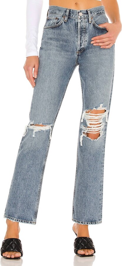 AGOLDE Lana Mid Rise Vintage Straight Jean In Backdrop
