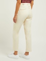 Thumbnail for your product : Holiday Boileau Buckled-tab High-rise Cotton Chino Trousers - Cream