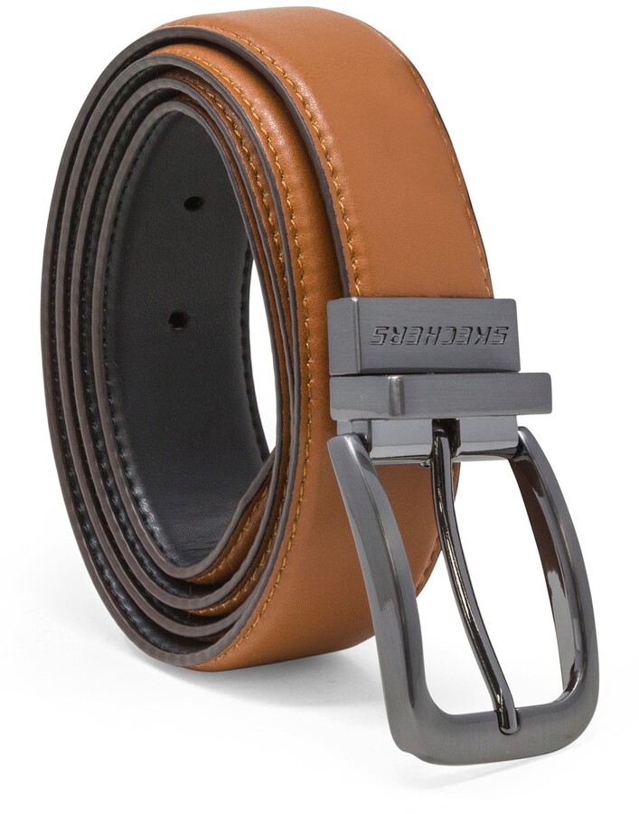 Skechers 35mm Flex Reversible Edge Stitch Belt - Cognac/Black - ShopStyle