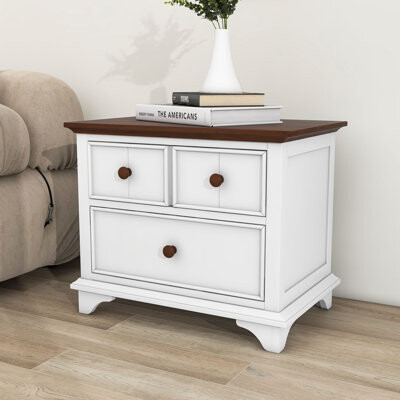 Red Barrel Studio 2 - Drawer Nightstand in White Walnut