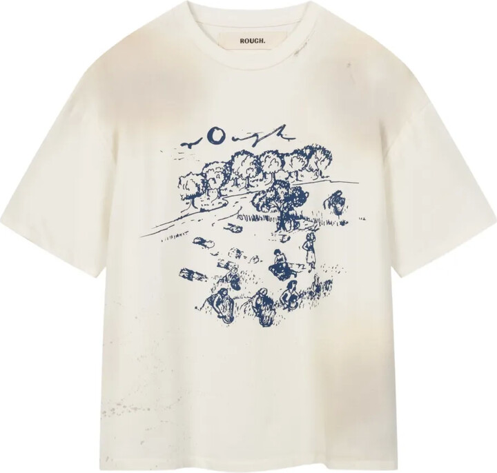 Rough graphic-print T-shirt