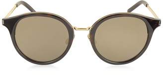 Saint Laurent SL 57 Acetate and Metal Round-Frame Unisex Sunglasses