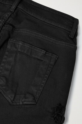 Rick Owens Detroit Distressed High-rise Skinny Jeans - Black
