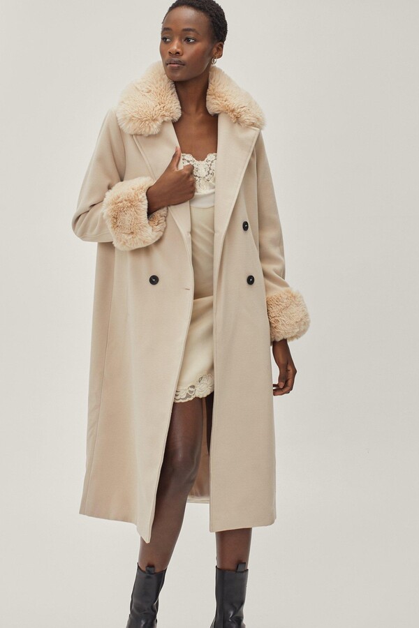 beige fitted coat
