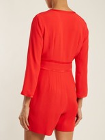 Thumbnail for your product : Goat Fillie Long-sleeved Crepe-cady Playsuit - Red