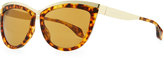 Thumbnail for your product : Alexander McQueen Colorblock Cat-Eye Sunglasses, Brown Tortoise/Gold