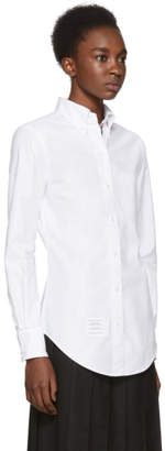 Thom Browne White Grosgrain Classic Button-Down Point Collar Shirt