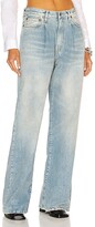 Thumbnail for your product : R 13 Damon Pleated Wide Leg in Denim-Light