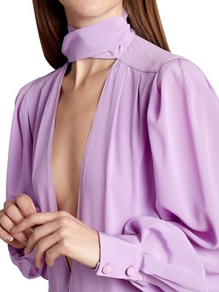 Givenchy V-Neck Silk Midi Dress