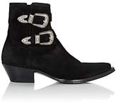 Thumbnail for your product : Saint Laurent Men's Lukas Double Buckle Suede Boots - Black
