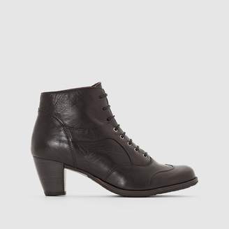 dkode Valyn High-Heeled Lace-Up Leather Boots