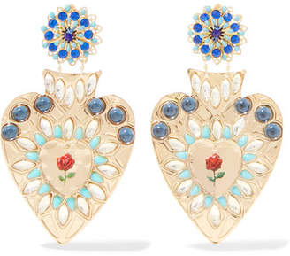 Mercedes Salazar Gold-plated Crystal Clip Earrings